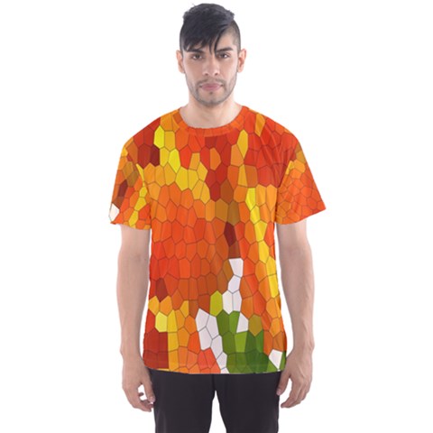 Mosaic Glass Colorful Color Men s Sport Mesh Tee by Simbadda