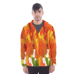 Mosaic Glass Colorful Color Hooded Wind Breaker (men)