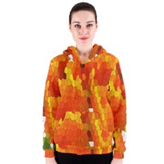 Mosaic Glass Colorful Color Women s Zipper Hoodie by Simbadda