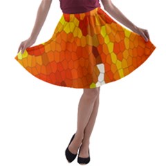 Mosaic Glass Colorful Color A-line Skater Skirt