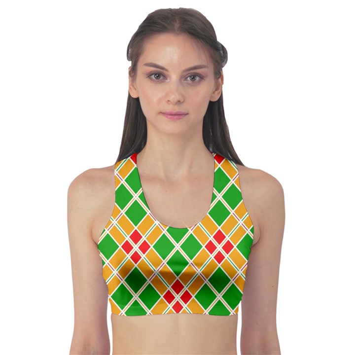 Colorful Color Pattern Diamonds Sports Bra