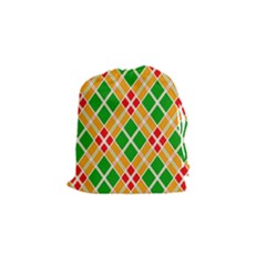 Colorful Color Pattern Diamonds Drawstring Pouches (small) 