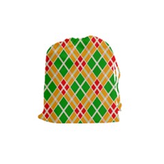 Colorful Color Pattern Diamonds Drawstring Pouches (medium)  by Simbadda