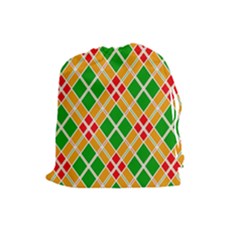 Colorful Color Pattern Diamonds Drawstring Pouches (large) 