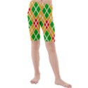 Colorful Color Pattern Diamonds Kids  Mid Length Swim Shorts View1