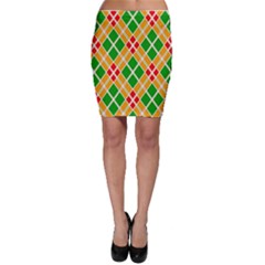 Colorful Color Pattern Diamonds Bodycon Skirt