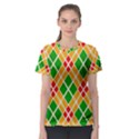 Colorful Color Pattern Diamonds Women s Sport Mesh Tee View1