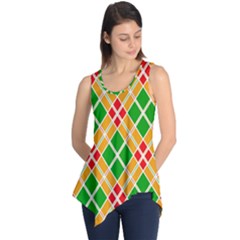 Colorful Color Pattern Diamonds Sleeveless Tunic