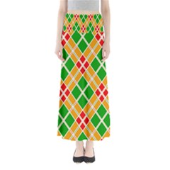 Colorful Color Pattern Diamonds Maxi Skirts