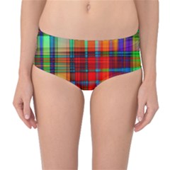 Abstract Color Background Form Mid-waist Bikini Bottoms