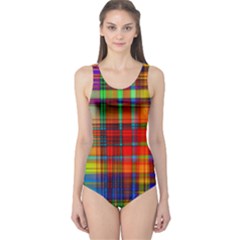 Abstract Color Background Form One Piece Swimsuit