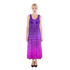 Pattern Light Color Structure Sleeveless Maxi Dress