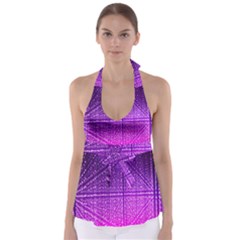 Pattern Light Color Structure Babydoll Tankini Top