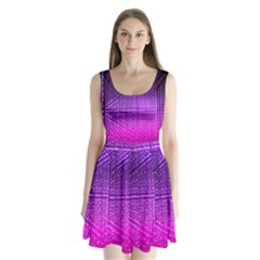 Pattern Light Color Structure Split Back Mini Dress 