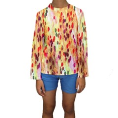 Background Color Pattern Abstract Kids  Long Sleeve Swimwear