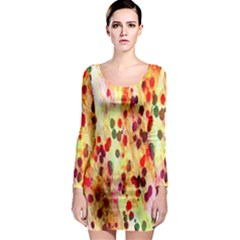 Background Color Pattern Abstract Long Sleeve Bodycon Dress