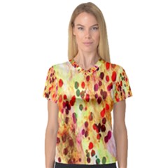 Background Color Pattern Abstract Women s V-neck Sport Mesh Tee