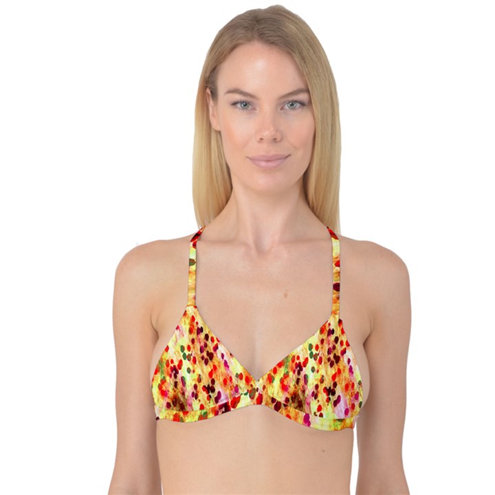 Background Color Pattern Abstract Reversible Tri Bikini Top