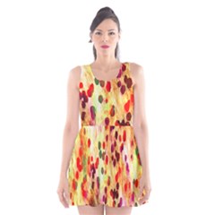 Background Color Pattern Abstract Scoop Neck Skater Dress