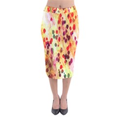 Background Color Pattern Abstract Velvet Midi Pencil Skirt