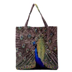 Multi Colored Peacock Grocery Tote Bag