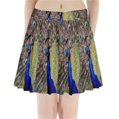 Multi Colored Peacock Pleated Mini Skirt by Simbadda