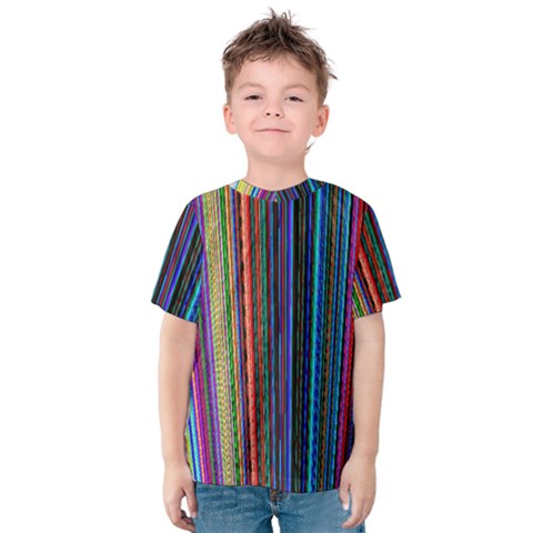 Multi Colored Lines Kids  Cotton Tee by Simbadda