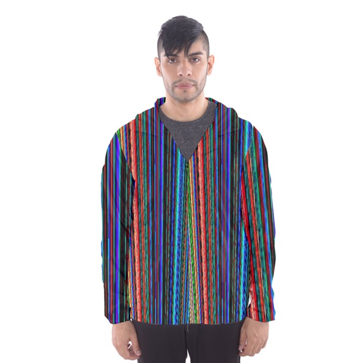 Multi Colored Lines Hooded Wind Breaker (Men)