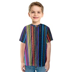 Multi Colored Lines Kids  Sport Mesh Tee