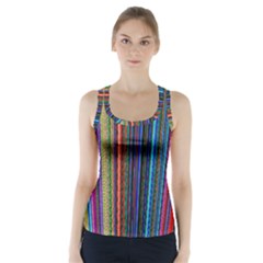 Multi Colored Lines Racer Back Sports Top