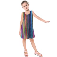 Multi Colored Lines Kids  Sleeveless Dress by Simbadda