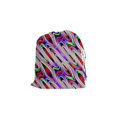 Multi Color Wave Abstract Pattern Drawstring Pouches (small) 