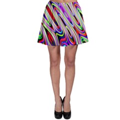 Multi Color Wave Abstract Pattern Skater Skirt