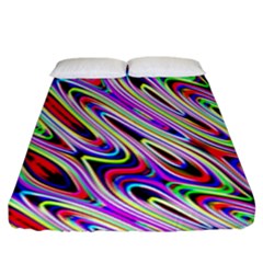 Multi Color Wave Abstract Pattern Fitted Sheet (king Size)