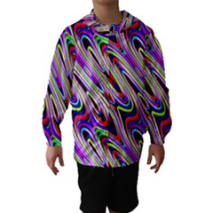 Multi Color Wave Abstract Pattern Hooded Wind Breaker (kids)