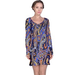 Pattern Color Design Texture Long Sleeve Nightdress