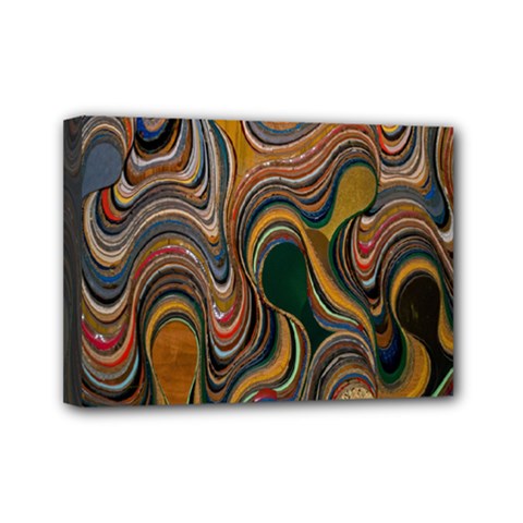 Swirl Colour Design Color Texture Mini Canvas 7  X 5 