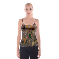 Swirl Colour Design Color Texture Spaghetti Strap Top