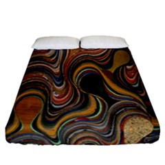 Swirl Colour Design Color Texture Fitted Sheet (queen Size)