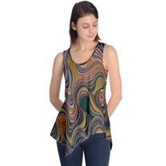 Swirl Colour Design Color Texture Sleeveless Tunic