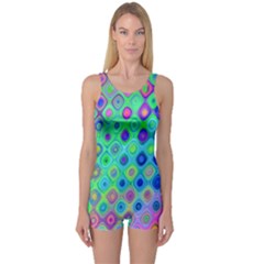 Background Texture Pattern Colorful One Piece Boyleg Swimsuit