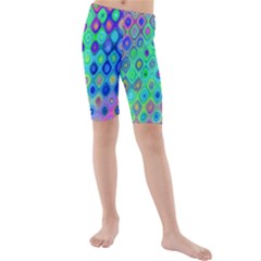 Background Texture Pattern Colorful Kids  Mid Length Swim Shorts