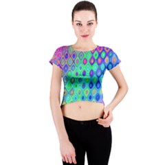 Background Texture Pattern Colorful Crew Neck Crop Top