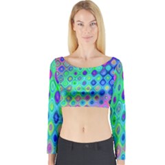 Background Texture Pattern Colorful Long Sleeve Crop Top