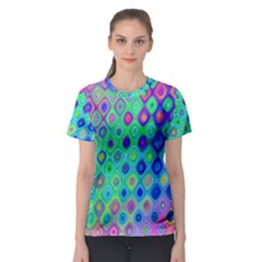 Background Texture Pattern Colorful Women s Sport Mesh Tee