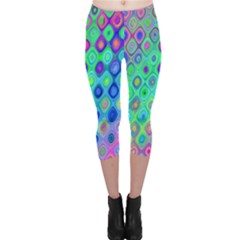 Background Texture Pattern Colorful Capri Leggings 