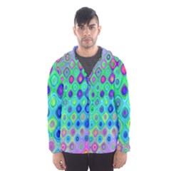 Background Texture Pattern Colorful Hooded Wind Breaker (Men)