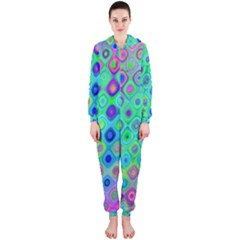 Background Texture Pattern Colorful Hooded Jumpsuit (Ladies) 