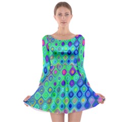 Background Texture Pattern Colorful Long Sleeve Skater Dress