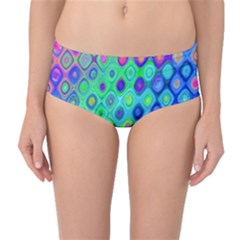 Background Texture Pattern Colorful Mid-Waist Bikini Bottoms